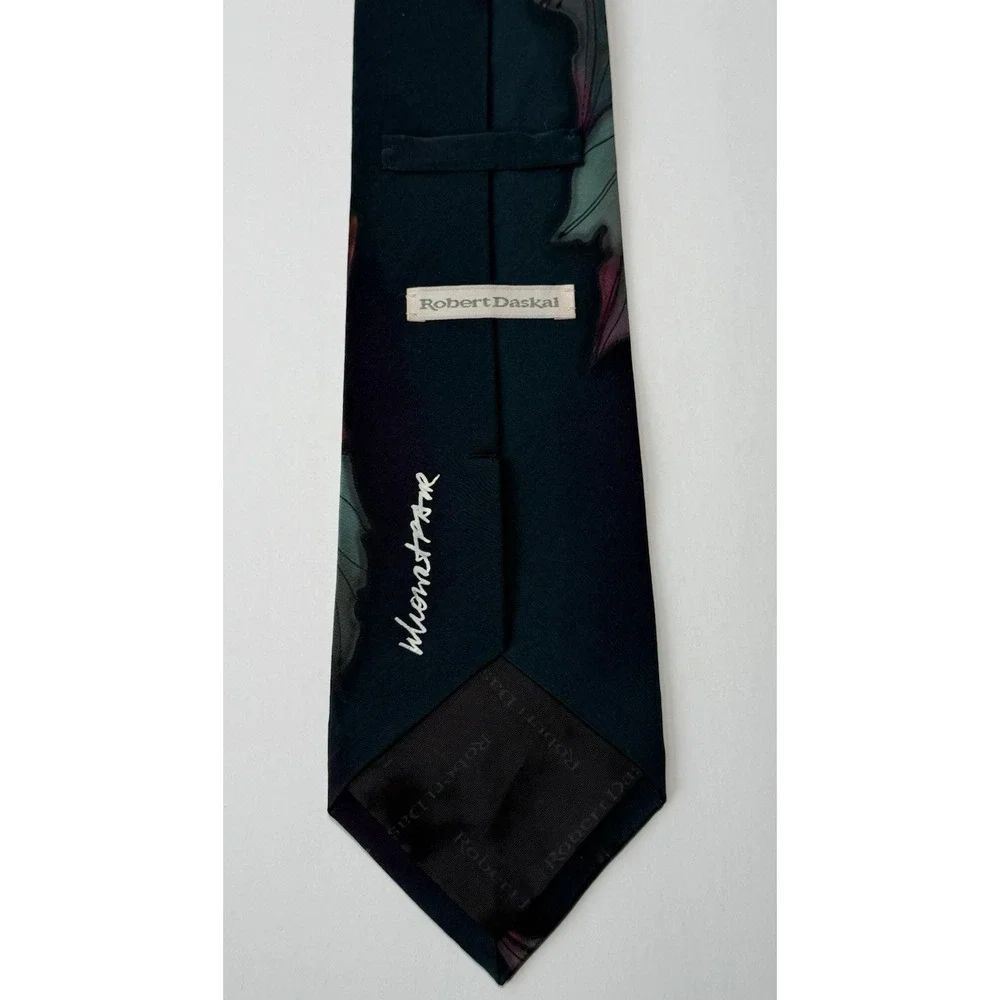 Robert‎ Daskal Hand Painted Artist Signed 100% Silk Tie NEW/Pre-Owned-Lot 3-USA